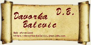Davorka Balević vizit kartica